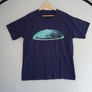Flat Earth Society Graphic‎ T-Shirt Novelty Print Tee Mens Size LG/XL